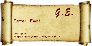Gerey Emmi névjegykártya
